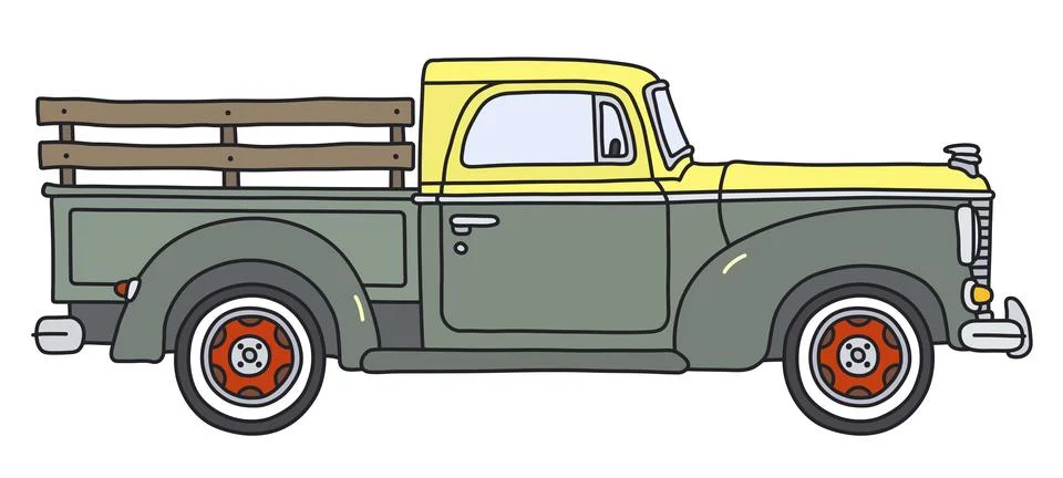The old small semitruck Stock Illustration