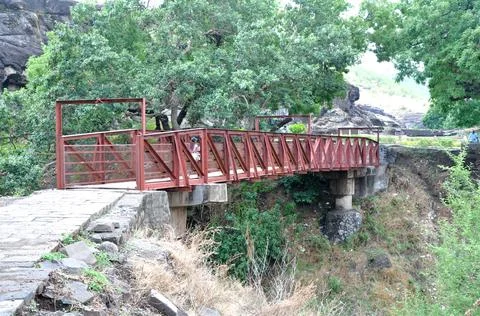 An old small walk able bridge. Stock Photos