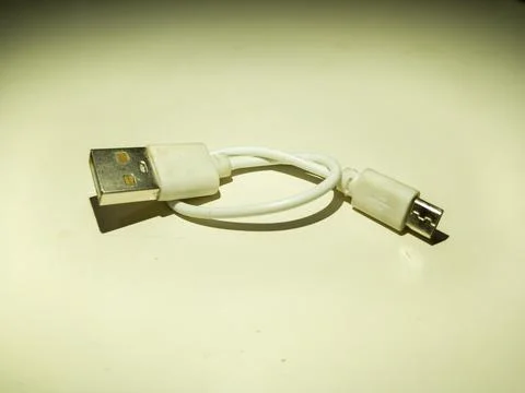 Old smartphone charging cable Stock-Fotos