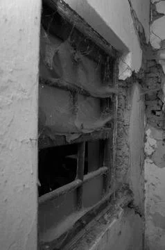 Old smashed window Stock Photos