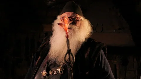 An old smith portrait Video stock 103872429