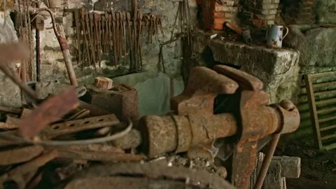 In an Old Smithy Workshop nothing changed since Decades, Видео 80716745