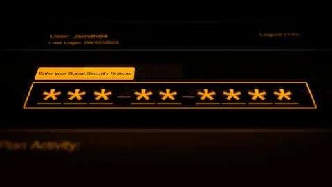 Old Social Security Number Database 10 Stock Illustration