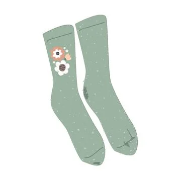 Old socks with a lot of lints. Vector isolated illustration Stock Illustration