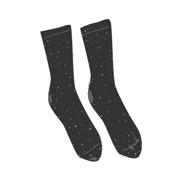 Old socks with a lot of lints. Vector isolated illustration Stock Illustration