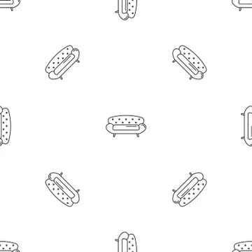Old sofa icon, outline style Stock Illustration