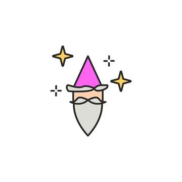 Old sorcerer icon. Element of magic icon for mobile concept and web apps. Color Stock Illustration