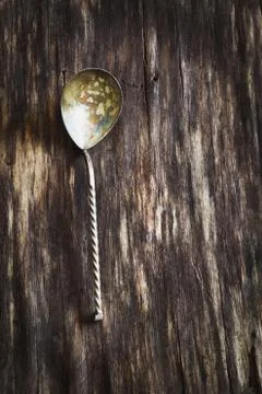 Old soup spoon Stock Photos