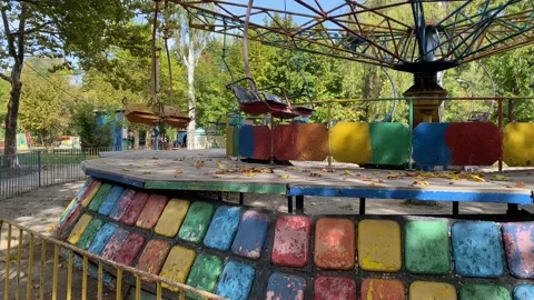 Old soviet amusement park with no people Stock Footage 220801278