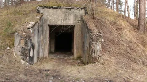 Old soviet army abandoned bunker Stock Footage 10882969