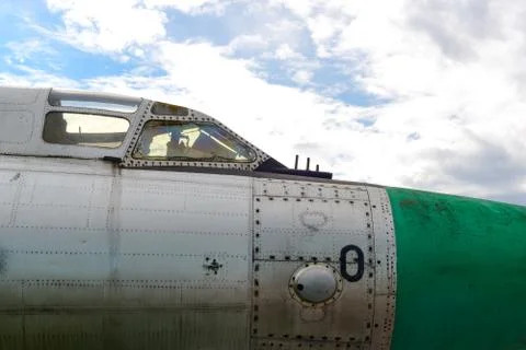 Old soviet bomber cabin Stock Photos