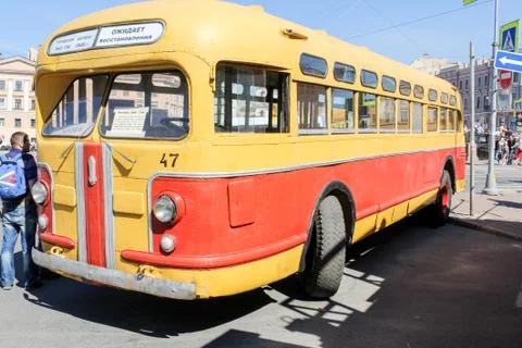 An old Soviet bus. Foto stock