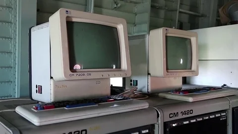 Old Soviet controlled computing complex CM 1420 Stock Footage 75545905