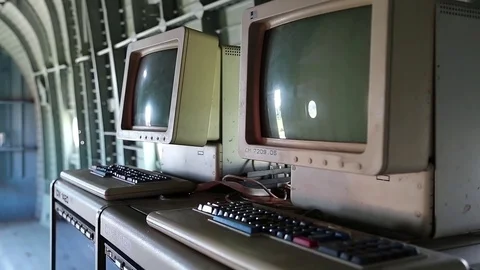 Old Soviet controlled computing complex CM 1420 Stock Footage 75585998