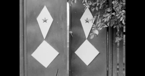 Old Soviet-era gates with a star symbol ... | Stock Video | Pond5