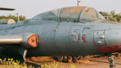 An old Soviet-era jet plane. Stock Footage 168673441