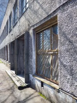 Old soviet facade with some vintage windows Stock Photos