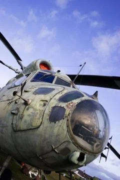 Old soviet helicopter Foto stock