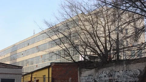An old soviet industrial building Видео 123317900