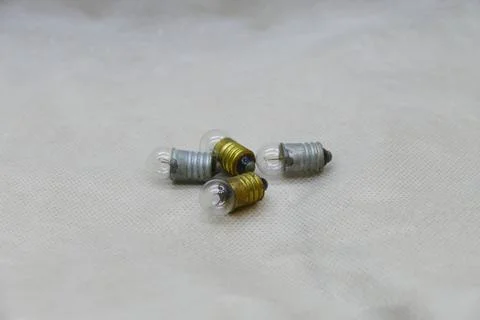 Old Soviet light bulbs for flashlights and small appliances Stock Photos