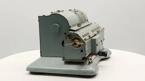 Old soviet mechanical calculator adding machine 4k Stock-Footage 108269361