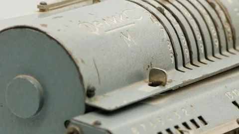 Old soviet mechanical calculator adding machine 4k Stock-Footage 108269958