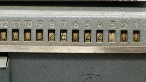 Old soviet mechanical calculator adding machine 4k Stock-Footage 108271338