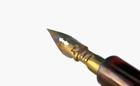 Old soviet pen in macro Foto stock