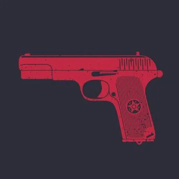 Old soviet pistol, world war 2 handgun Stock Illustration