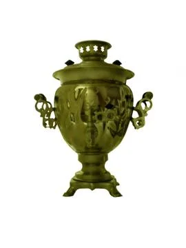 Old soviet samovar on a white background Stock Photos