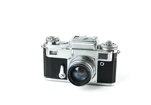 Old Soviet SLR analog camera. Stock Photos