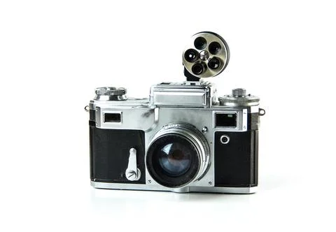 Old Soviet SLR analog camera. Stock Photos