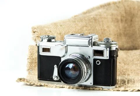 Old Soviet SLR analog camera. Stock Photos
