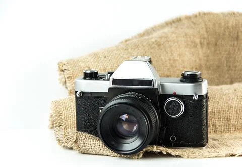 Old Soviet SLR analog camera. Stock Photos