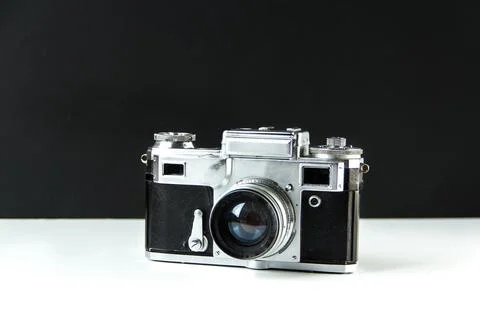 Old Soviet SLR analog camera. Stock Photos