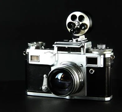 Old Soviet SLR analog camera. Stock Photos