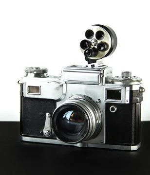 Old Soviet SLR analog camera. Stock Photos