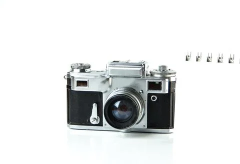 Old Soviet SLR analog camera. Stock Photos