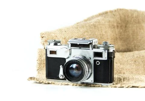 Old Soviet SLR analog camera. Stock Photos