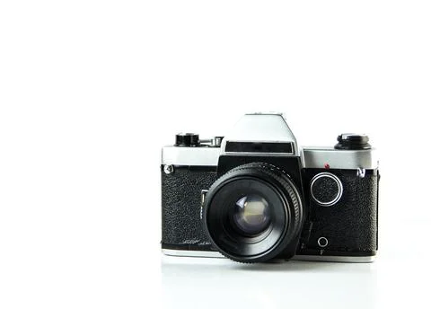 Old Soviet SLR analog camera. Stock Photos