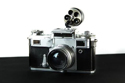 Old Soviet SLR analog camera. Stock Photos