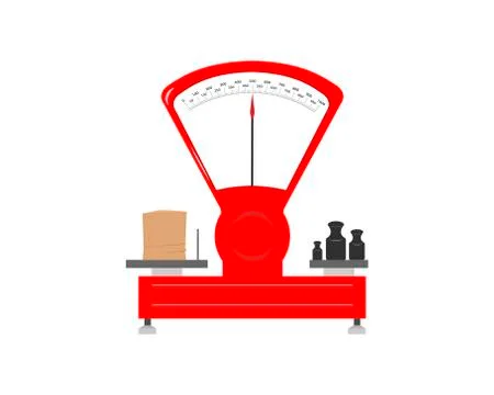 Old Soviet store scales. Vector illustration on a white background. Stock Illustration
