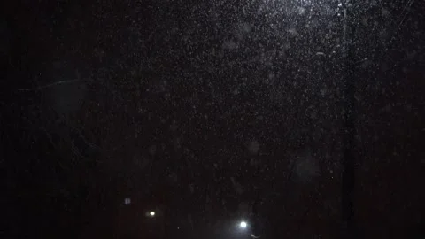 Old soviet street during a snowfall. Winter evening at the post in the private Stock Footage 230087309