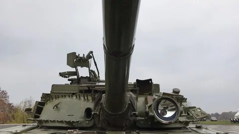 Old Soviet tank in the museum. t-72 Stock Footage 97890643