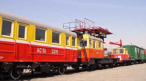 Old soviet train AS-1A Stock Footage 47061397