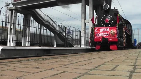 Old soviet train moving, with sound Vídeos de archivo 47066208