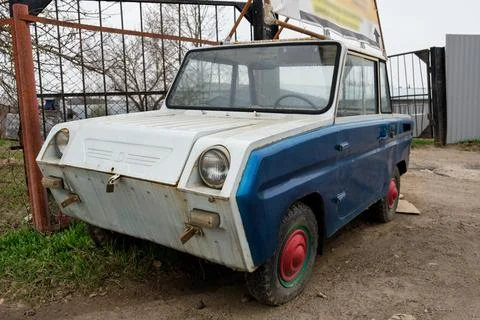 Old Soviet two-seater four-Wheeler SMZ S-3D Serpukhov automobile plant Stock Photos