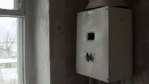 Old Soviet water heater Stock Footage 100685892