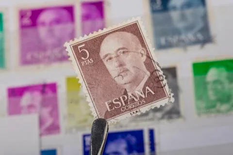 Old Spanish stamp Stock Photos