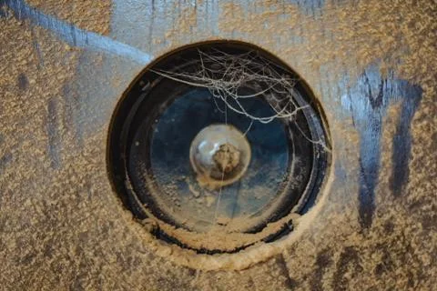 Old speaker with cobwebs Stock Photos